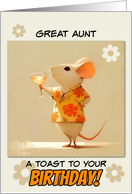 Great Aunt Happy Birthday Little Rat with Cocktail card