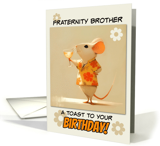 Fraternity Brother Happy Birthday Little Rat with Cocktail card