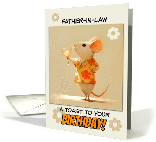 Father in Law Happy Birthday Little Rat with Cocktail card (1853468)