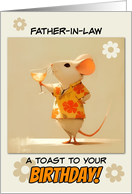 Father in Law Happy Birthday Little Rat with Cocktail card