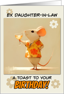 Ex Daughter in Law Happy Birthday Little Rat with Cocktail card