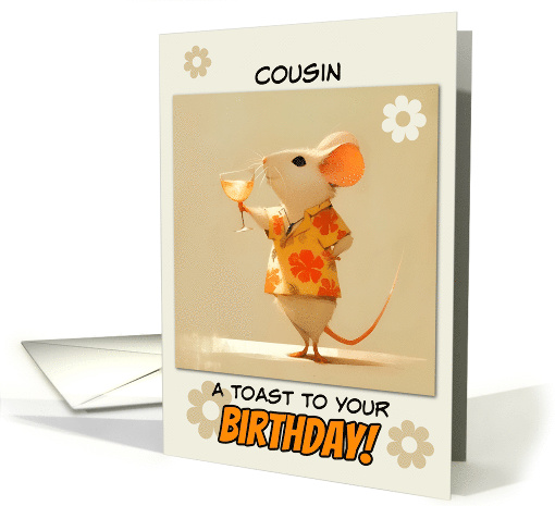Cousin Happy Birthday Little Rat with Cocktail card (1853512)
