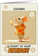 Cousin Happy Birthday Little Rat with Cocktail card