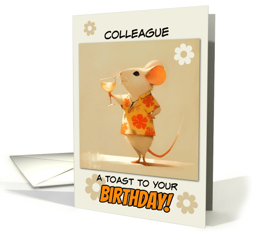 Colleague Happy Birthday Little Rat with Cocktail card (1853518)