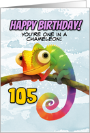 105 Years Old Happy Birthday Colorful Chameleon card
