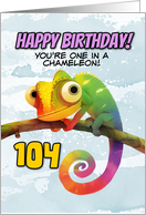 104 Years Old Happy Birthday Colorful Chameleon card