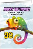 98 Years Old Happy Birthday Colorful Chameleon card