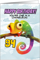 94 Years Old Happy Birthday Colorful Chameleon card