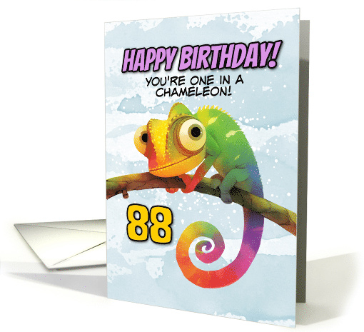 88 Years Old Happy Birthday Colorful Chameleon card (1853808)