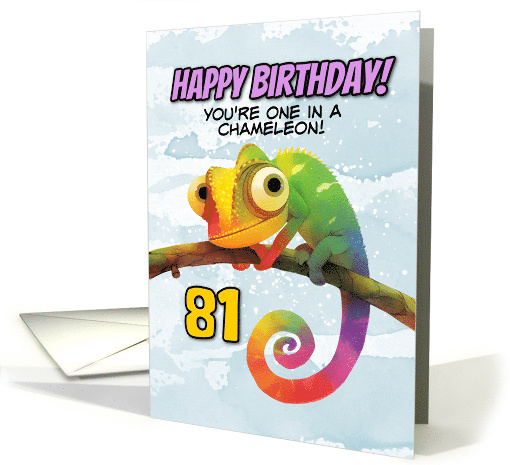 81 Years Old Happy Birthday Colorful Chameleon card (1853822)