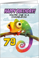79 Years Old Happy Birthday Colorful Chameleon card