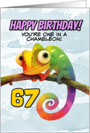 67 Years Old Happy Birthday Colorful Chameleon card