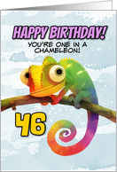 46 Years Old Happy Birthday Colorful Chameleon card
