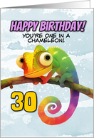 30 Years Old Happy Birthday Colorful Chameleon card