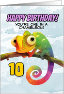 10 Years Old Happy Birthday Colorful Chameleon card