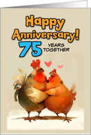 75 Year Wedding Anniversary Chicken Pair card
