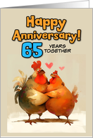 65 Year Wedding Anniversary Chicken Pair card