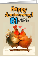 61 Year Wedding Anniversary Chicken Pair card