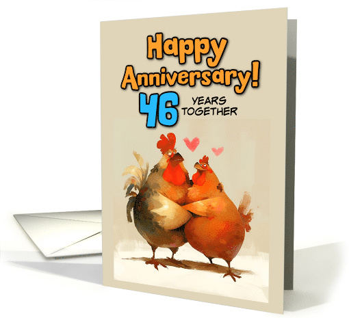 46 Year Wedding Anniversary Chicken Pair card (1854466)