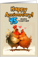 45 Year Wedding Anniversary Chicken Pair card