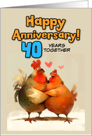 40 Year Wedding Anniversary Chicken Pair card