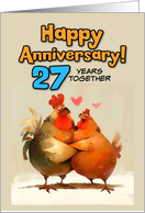 27 Year Wedding Anniversary Chicken Pair card