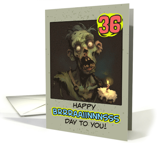 36 Years Old Happy Birthday Zombie with Cupcake card (1854604)