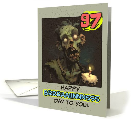 97 Years Old Happy Birthday Zombie with Cupcake card (1854728)