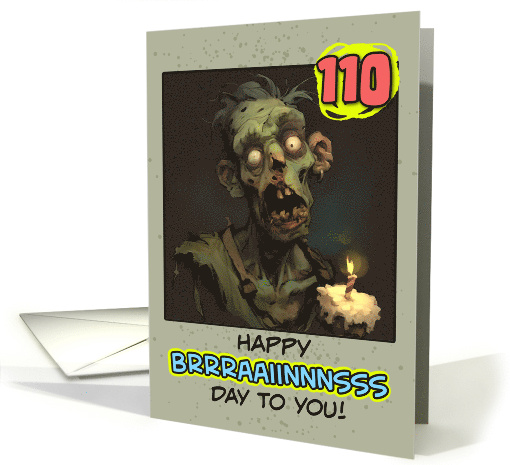 110 Years Old Happy Birthday Zombie with Cupcake card (1854754)
