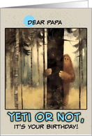 Papa Happy Birthday Bigfoot in the Woods card