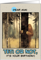 Mimi Happy Birthday Bigfoot in the Woods card