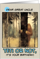 Great Uncle Happy Birthday Bigfoot in the Woods card