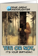 Great Granddaughter Happy Birthday Bigfoot in the Woods card