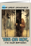 Great Grandniece Happy Birthday Bigfoot in the Woods card
