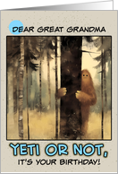 Great Grandma Happy Birthday Bigfoot in the Woods card