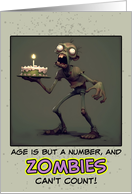 Happy Birthday Zombie with Birthday Cake card