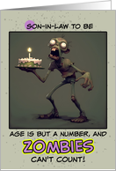 Son in Law to Be Happy Birthday Zombie with Birthday Cake card
