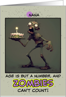 Nana Happy Birthday Zombie with Birthday Cake card