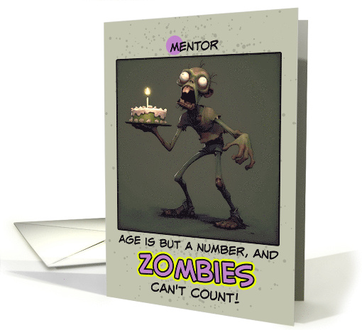 Mentor Happy Birthday Zombie with Birthday Cake card (1855570)