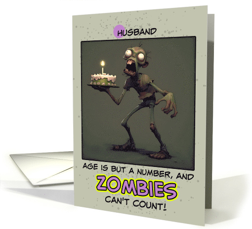 Husband Happy Birthday Zombie with Birthday Cake card (1855616)