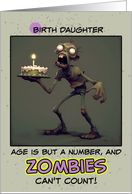 Birth Daughter Happy Birthday Zombie with Birthday Cake card