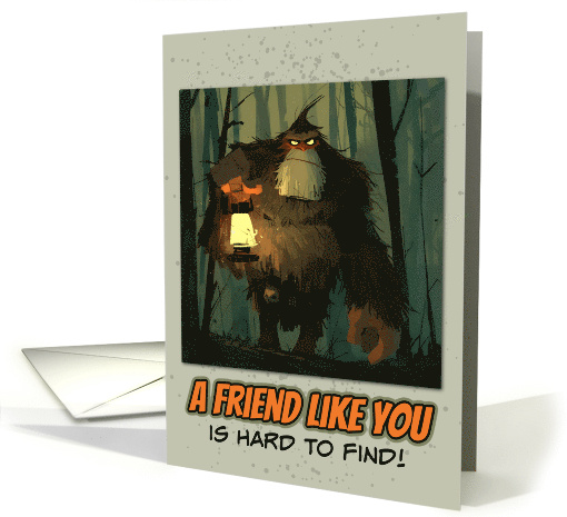 Friendship Bigfoot with Lantern in the Woods card (1856140)