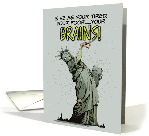 Zombie Lady Liberty Happy Fourth of July card (1856144)