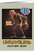 18 years Old Happy Birthday Mummy with Cake card