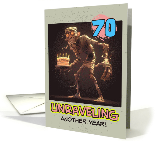 70 years Old Happy Birthday Mummy with Cake card (1856474)