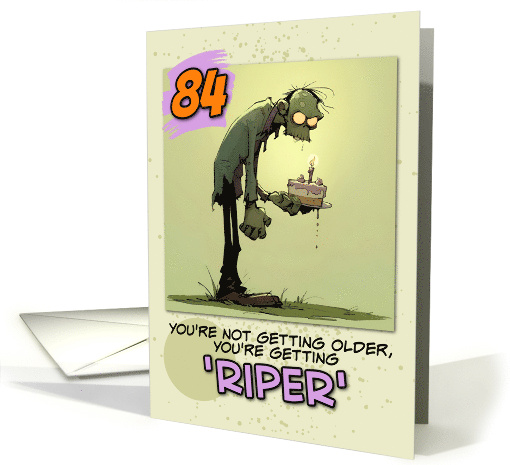 84 years Old Happy Birthday Zombie with Cake card (1856714)