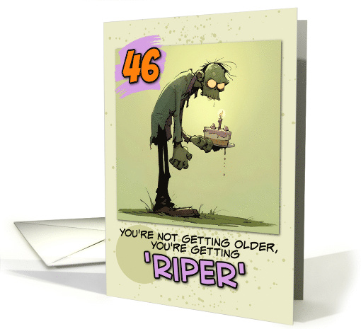 46 years Old Happy Birthday Zombie with Cake card (1856790)