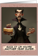 Happy Birthday Vampire Count with Cake card