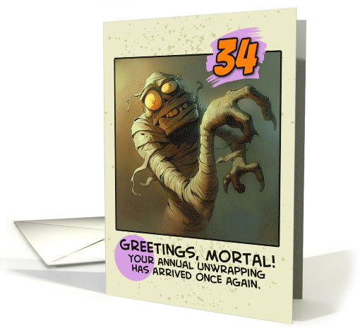 34 years Old Happy Birthday Mummy card (1858064)