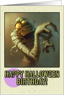 Happy Halloween Birthday Mummy card
